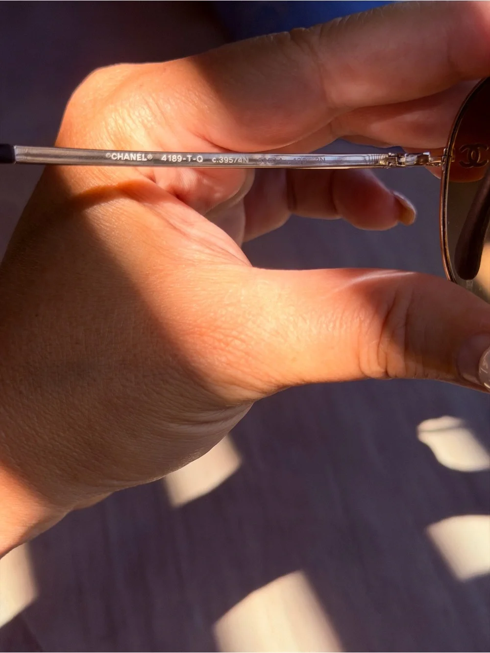 CHANEL Gold Aviator Sunglasses with Brown Lenses
